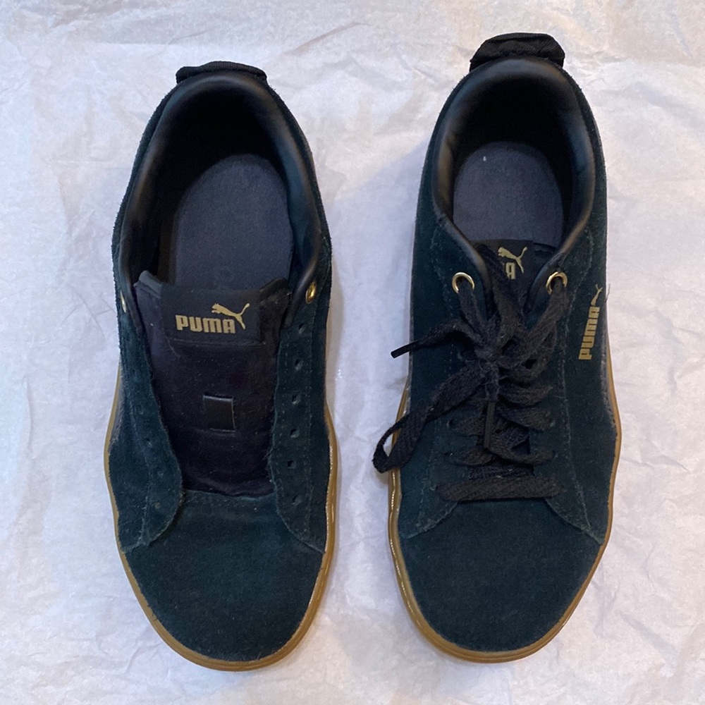 Puma suede platform black sneakers 6